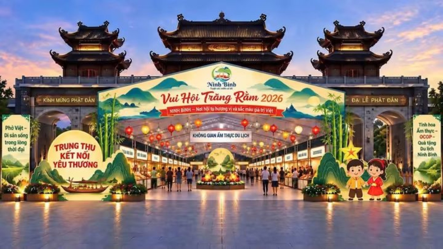 Phối cảnh không gian ẩm thực du lịch tại khu vực Cổng Tam Quan.